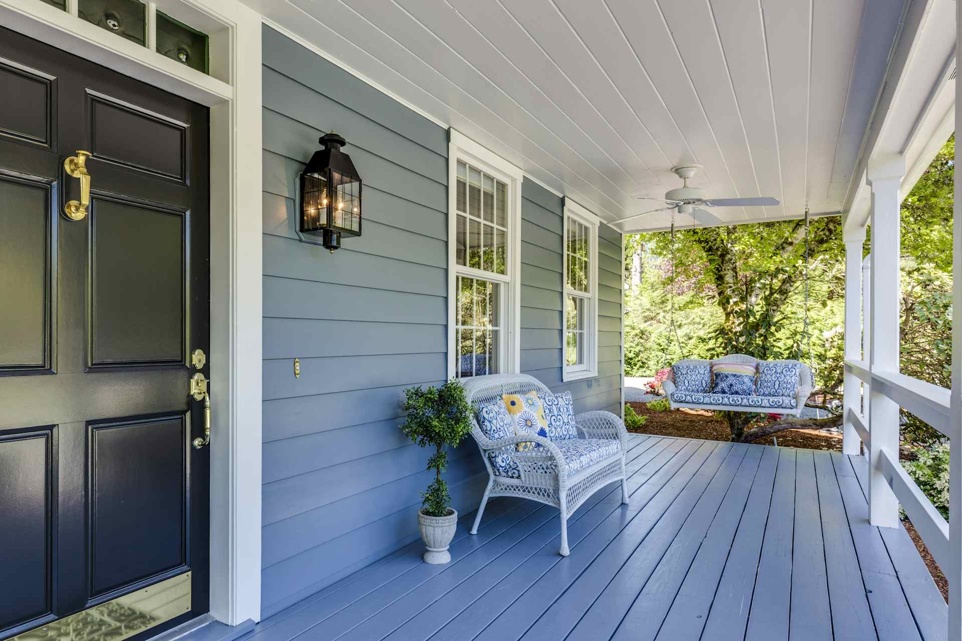 Welcoming freshly painted home entrance